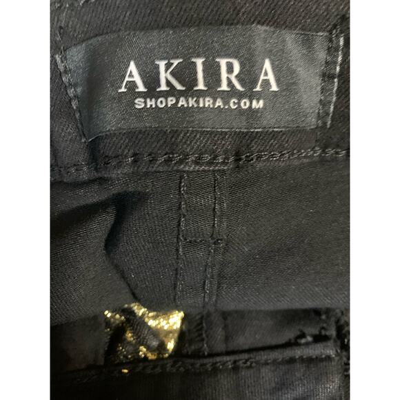 Akira Jeans - Black with Gold Embroidered Accents - High Rise - Size 1 - Picture 6 of 8